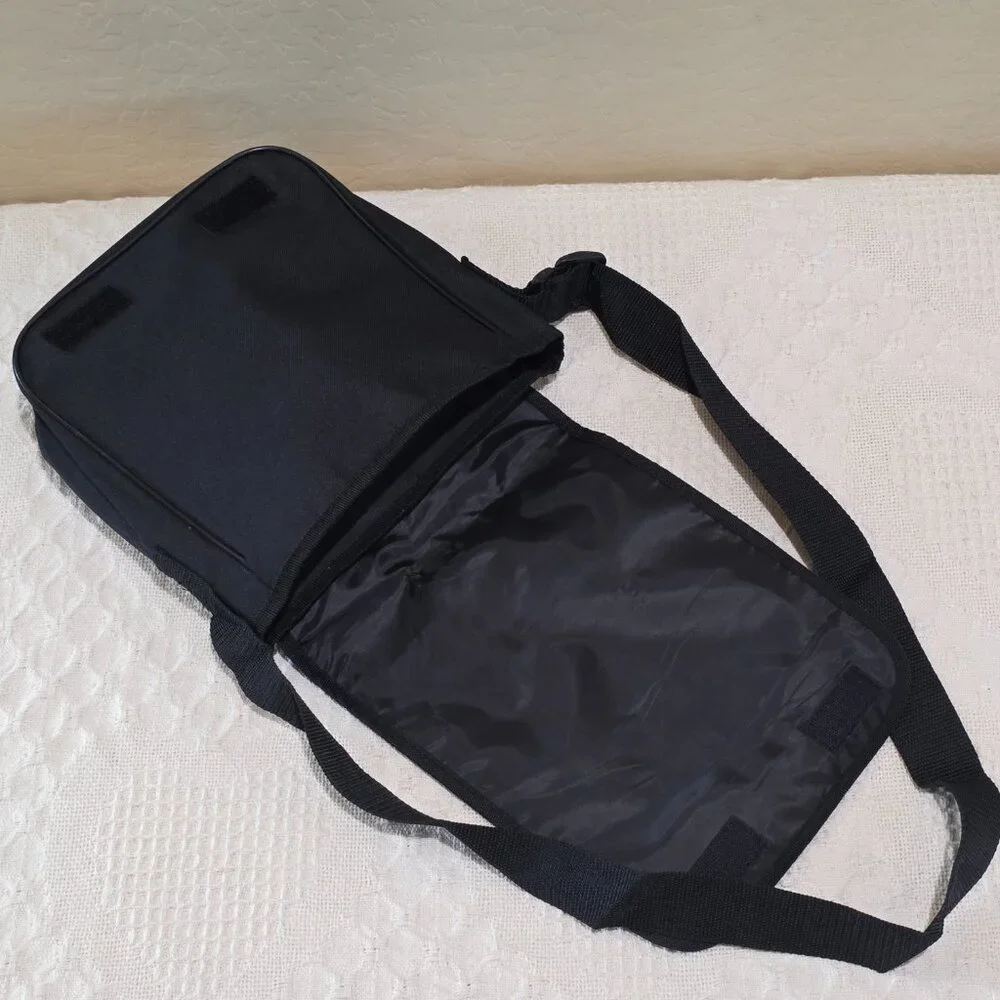 Peachtree Playthings Black Velvet Canvas Neon LION CAT Messenger Crossbody Bag